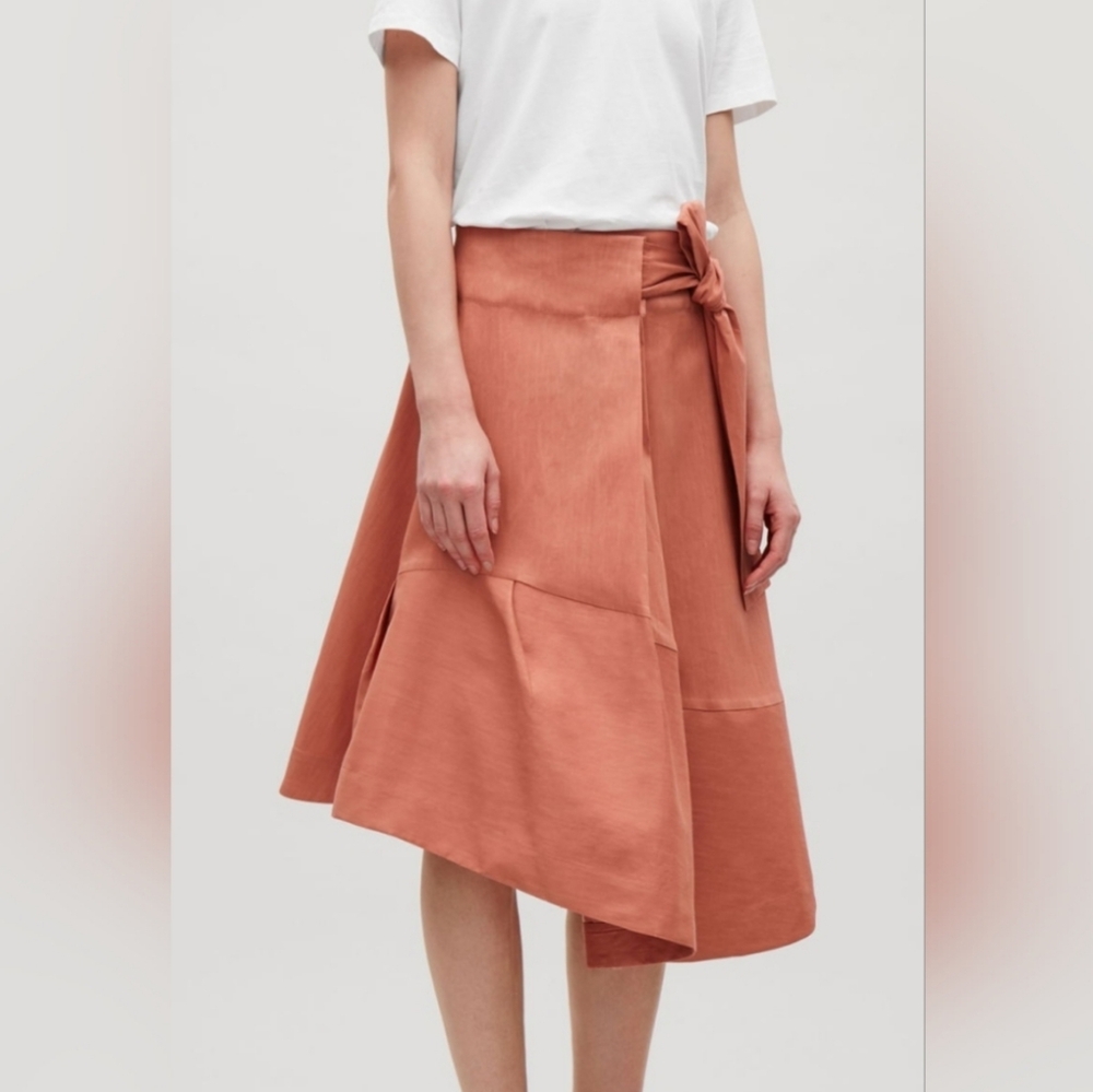 COS Belted Linen Blend A-line Skirt Size 4